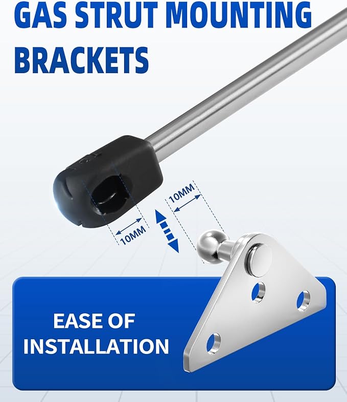 ARANA Gas Struts Mounting Brackets 10MM, Universal Ball Stud Mount Bracket for Gas Springs Shocks Lift Support with 12 Pcs Screws, Only Fits 10MM Ball Sockets