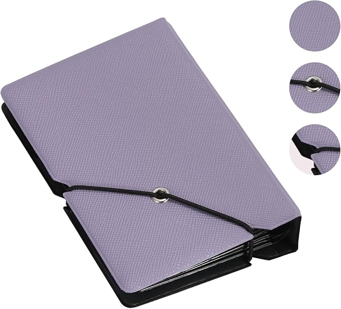 Mini Polaroid 2x3 Wallet Photo Album Book For 3 Inch Fujifilm Instax Mini 12 11 9 99 8 7+ 40 EVO Camera Film, HP Sprocket, K-pop Photocards (Antique Violet, 1 Pack)