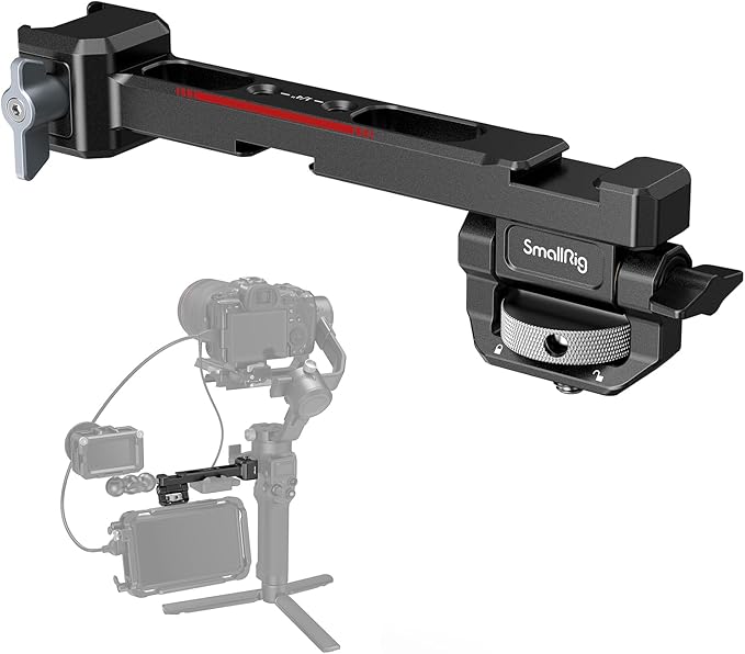 SMALLRIG Adjustable Camera Monitor Mount with Quick Release NATO Clamp, Cold Shoe Mount, Anti-Twist Design for DJI RS 5 / RS 4 Mini/RS 4 / RS 4 Pro/RS 2 / RSC 2 / RS 3 / RS 3 Pro/RS 3 Mini