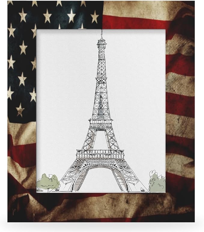 11x14 Picture Frame American Flag Home Gallery Wall Tabletop Decor with Stand Hanging Hook for Photos Certificate Poster Collage Display-Vintage US Flag Frame