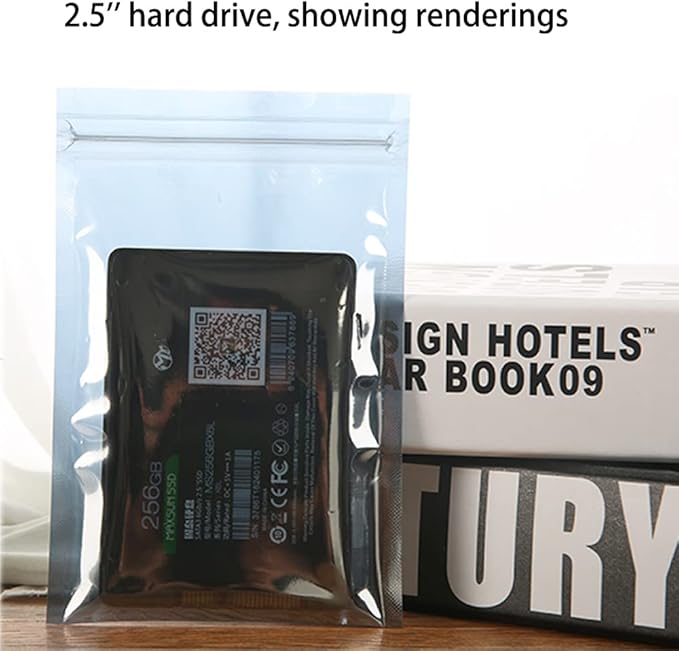 Mantianstar 100pcs Antistatic Bags 3.93x5.9in/10x15cm, Resealable ESD Bag, Suitable for CPU SSD Hard Disk and Various Electronic Devices
