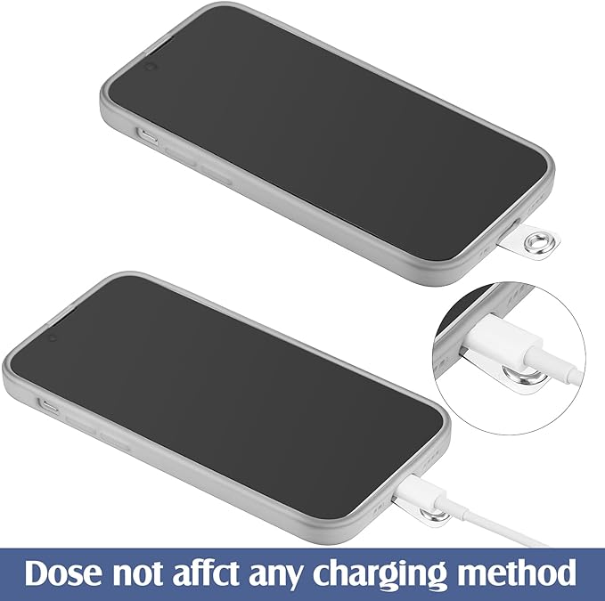 Sinmoe 50 Pcs Phone Lanyard Tab Universal Phone Tether Patches TPU Replacement Patches Compatible Telephone Case Cell Smartphone Case Safety Lanyard Non Adhesive