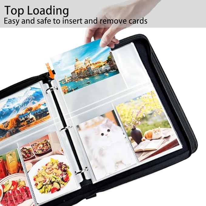 4x6 Photo Sleeves Clear for 3 Ring Binder (240 Pictures), Heavy Duty Plastic Album Refill Pages, Postcards Page Protectors 40 Pack