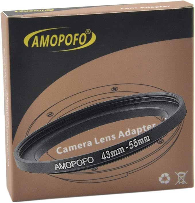 43mm Lens to 55mm Camera Filter Ring Compatible with for All Brands 43mm Lens and 55mm UV,ND,CPL Camera Filter Accessories