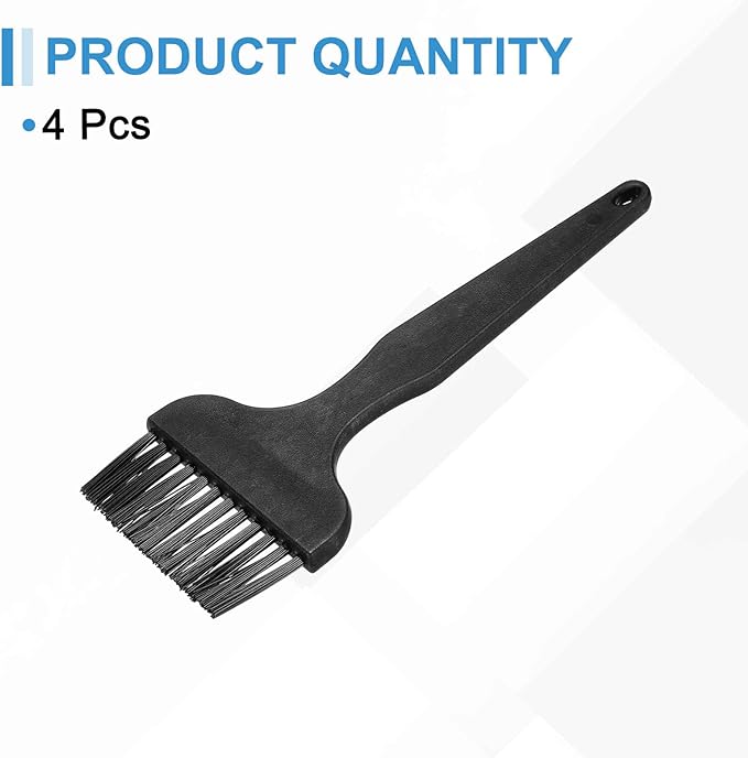 HARFINGTON 4pcs Antistatic Brush 25x55mm Portable PP Handle Nylon Anti Static Cleaning ESD Brushes for Electronics Computer Keyboard, Black
