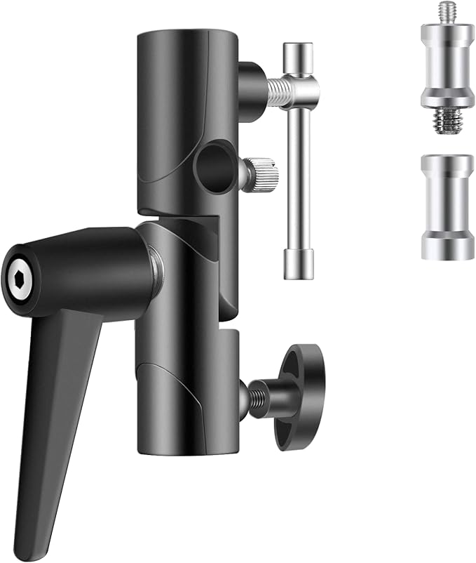 WELLMAKING Flash Speedlite Bracket for Camera - Swivel Design with Umbrella/Reflector Mount, Compatible with Canon, Nikon, Pentax, Olympus, Nissin, Metz and More