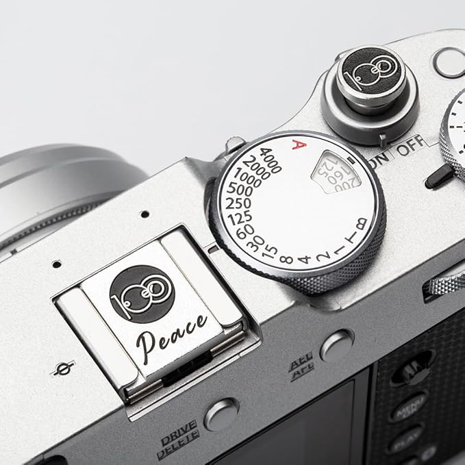 100 Peace Camera hot Shoe Cover for Fujifilm X100VI X-T4 X-T30 X-T200 X-Pro3 X-Pro2 X-E4 X-A7 X-A5 (Aluminum Alloy-Set)