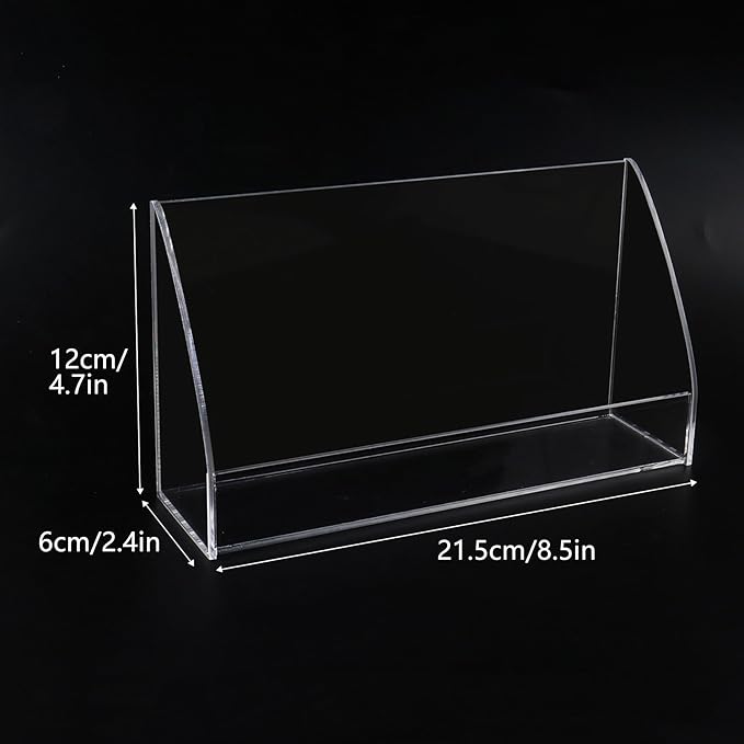 Klmnop Index Card Display Stand, 5x8 Inch Acrylic Index Card Box, Clear Postcard Organizer Case for Business Classroom Office(Clear)
