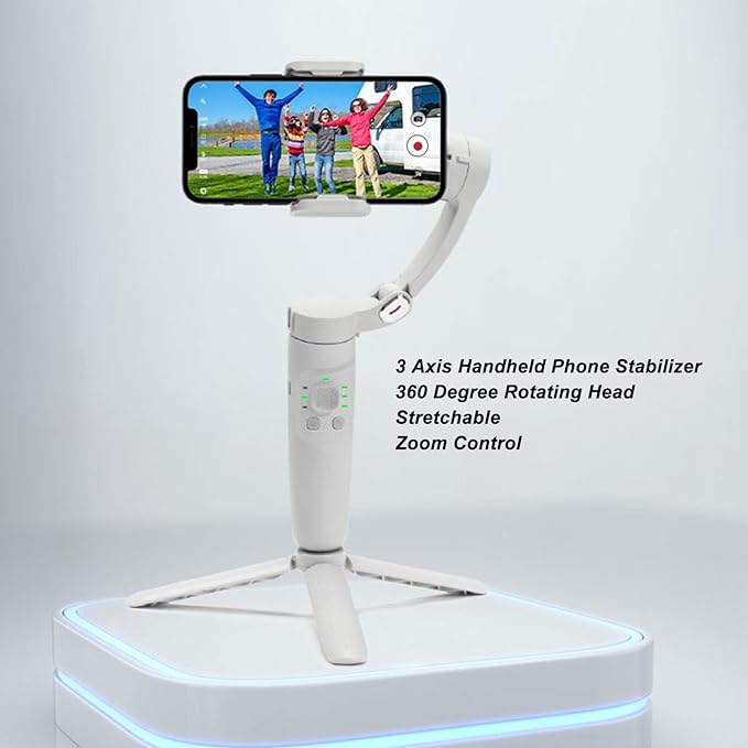 Smart Phone Stabilizer M1 3 Axis Handheld Anti Shake Stabilizer Foldable Video Recording Holder for Mobile Phones Less Than 7 Inches