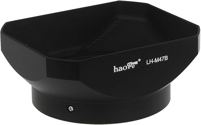 Haoge LH-M47B Metal Lens Hood Shade for Olympus M.ZUIKO Digital ED 12mm f2 Lens Replaces Olympus LH-48 Black