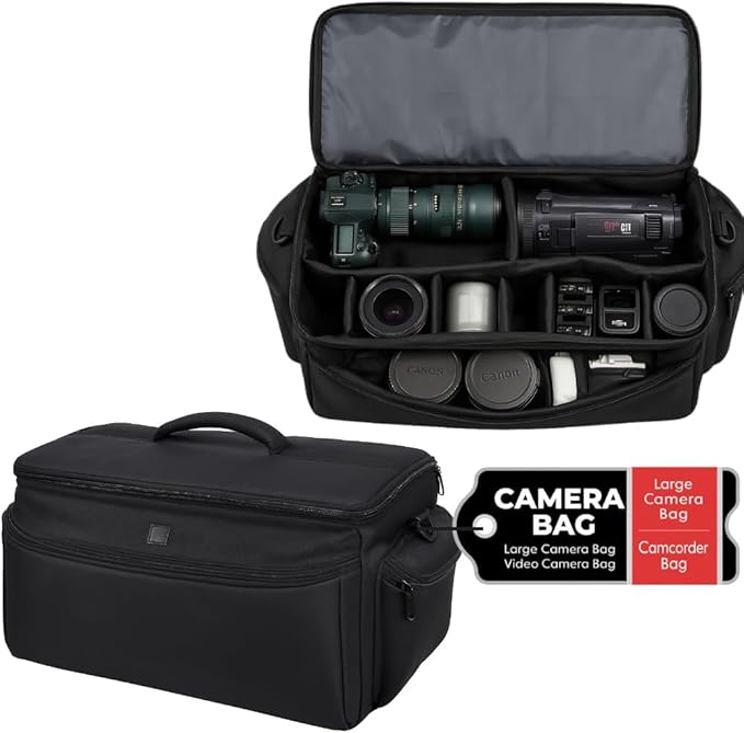 eCost Acuvar Professional Well Padded Extra Large Water-Resistant Gadget Bag Case Compatible with Canon, Sony, Nikon,Pentax, JVC,Olympus Panasonic, Fijifilm, Samsung Camera & Camcorder