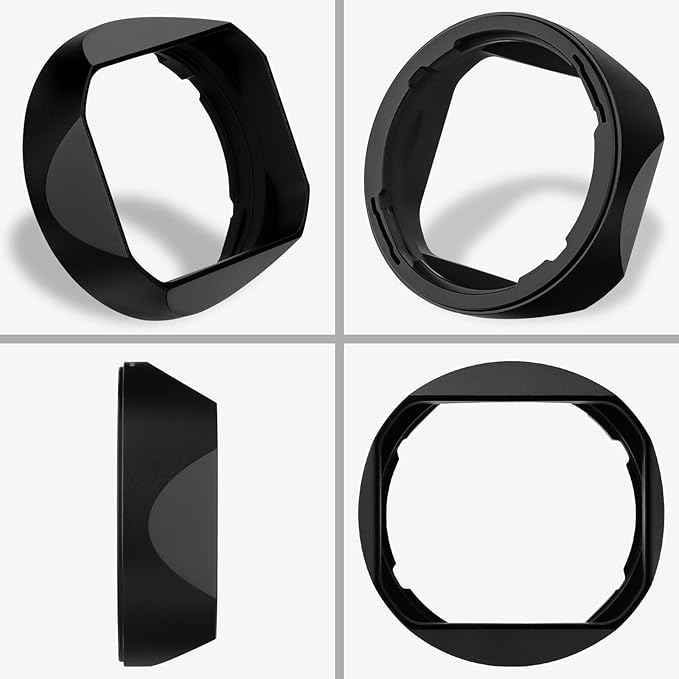 Haoge LH-X50N Bayonet Square Metal Lens Hood for Fujifilm Fuji Fujinon XF 50mm F2 R WR Lens with Metal Cap Kit on X-Pro3 X-T4 X-S10 Camera