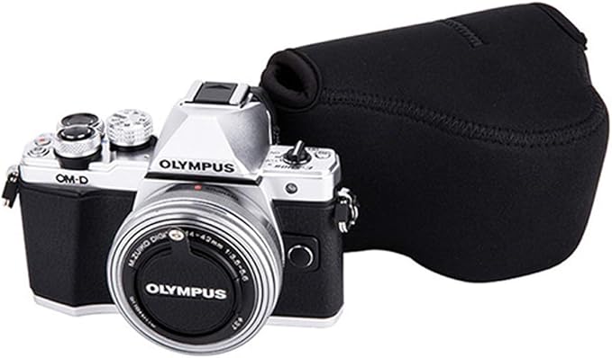 JJC Black Ultra Light Neoprene Camera Case, Compatible with X-E4 X-T30 II X-T30 X-T20 X-T10 +Short Prime Lens, 18mm F1.4/ 27mm F2.8/ 35mm F2, Pouch Bag Fuji X100V X100VI, Compact Size 127x85x84mm
