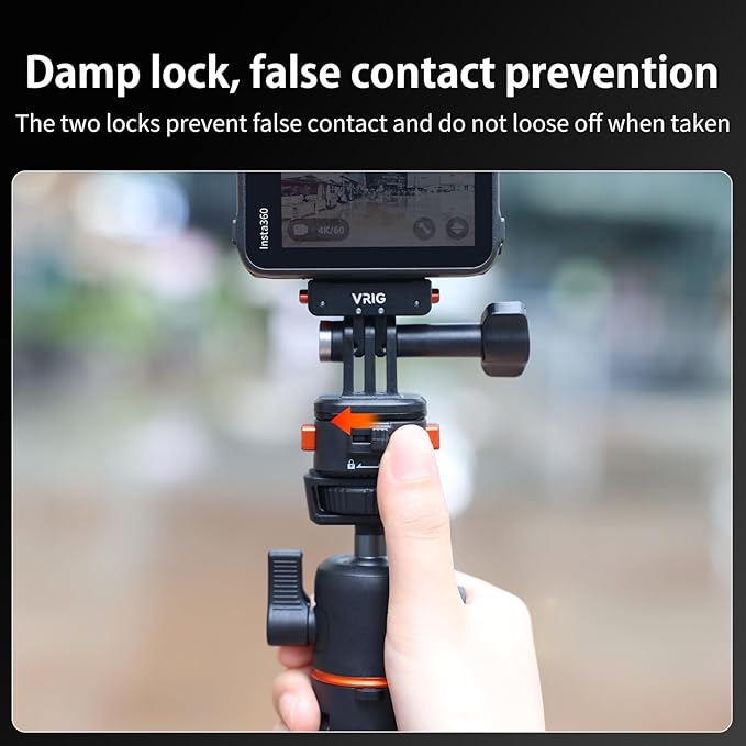 VRIG Tripod Mount Accessories for Gopro Hero -Claw mini Basic Set Magnetic Quick Release Adapter for Tripod with Gopro 10 9 8 7 6 5 insta360