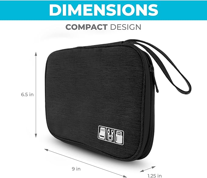 Electronics Charger Organizer - Travel Cable Case for Cords, Chargers, and Tech Accessories