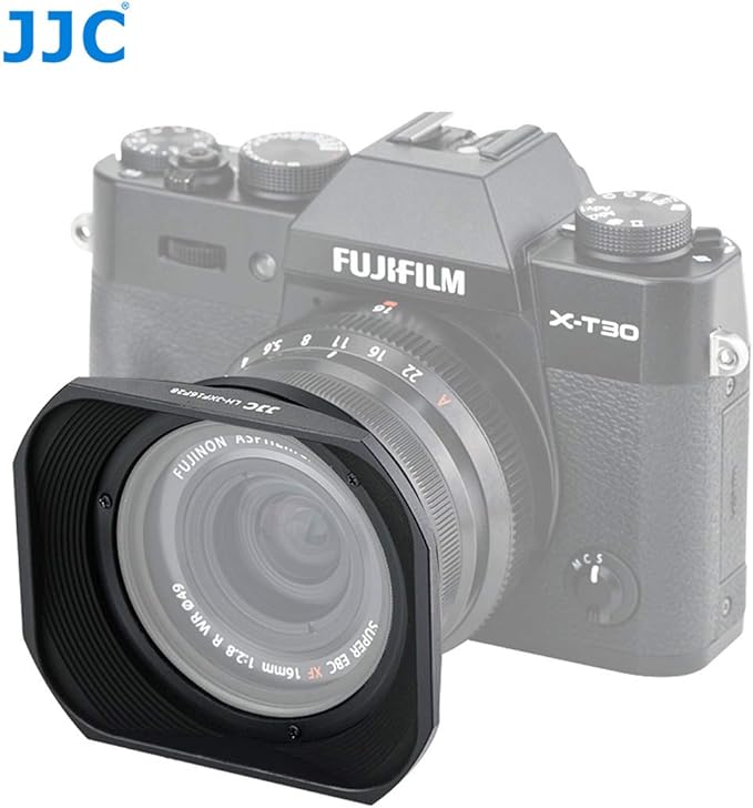 JJC Metal Bayonet Lens Hood for Fujinon XF16mmF2.8 R WR Lens, Fujinon XF 16mm F2.8 R WR Lens Hood, Fuji XF 16mm 2.8 Lens Hood, Compatible with FUJIFILM XF 16mm f/2.8 R WR Lens, Slide Design Hood Cap