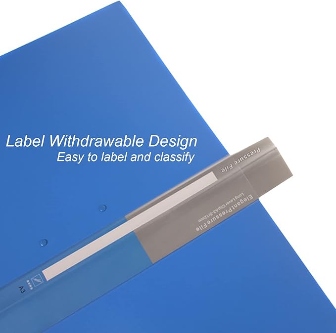 Acocony Punchless Binder with 2 Clamp Letter Size Punchless Clamp Binder 8.5 x 11 Report Covers Plastic Blue Pack of 6