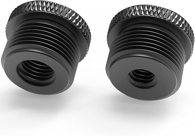 Donuts Mic Stand Adapter Combo Pack - 5/8 to 1/4 & 5/8 to 3/8 Mic Thread Screw Adapter for Tripod, Black