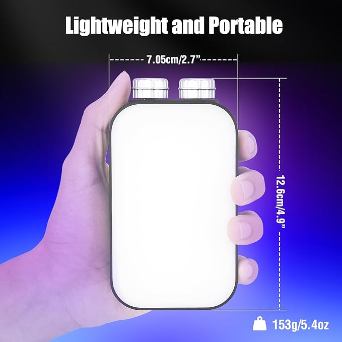 EMART RGB LED Camera Light, 2600mAh Portable Video Light 13 Lighting Effects 360° Full Color, Rechargeable Small Light Panel, 2500K-7000K for Selfie, Content Creator, Photography