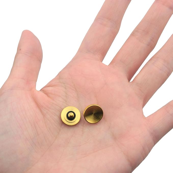 2PCS Gold Concave Camera Shutter Buttons 0.43 inch Diameter Gold Pure Copper Plated Buttons for Mechanical Shutter Release Cable Connection to Camera