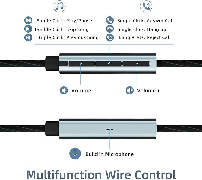 USB-C Wired Earbuds with Microphone, Volume Control, Noise Canceling, Compatible with Samsung Galaxy S24 S23 S22, iPhone 17 16 15 Pro Pro max, Pixel Phones