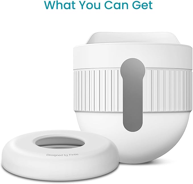 Fintie Silicone Skins Cover Compatible with Nest Cam Outdoor Or Indoor (Battery) 2021, Weather Protective Camouflaged Case for Nest Cam Battery Camera, White