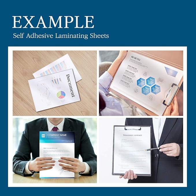 VIOLETTO Self Adhesive Laminating Sheets 12.3x17.1 inch, 20 Pack, 4mil Thickness, No-Machine Needed, QuickPeel, Instashield, Stick&GO (50 Sheets, Letter Size 4mil)