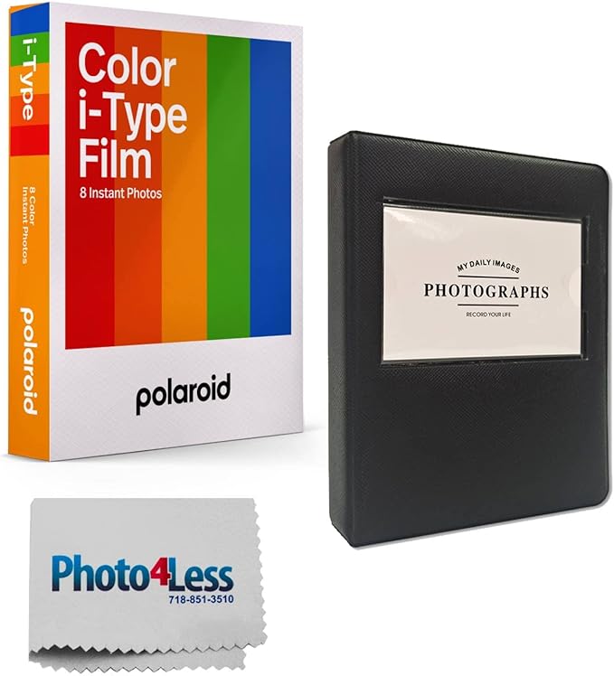 Polaroid Color i-Type Instant Film (8 Exposures) + 5" Photo Album for Polaroid Prints - Gift Bundle