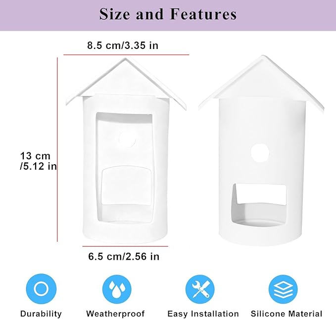 Silicone Cover Compatible with Ring Outdoor Cam Plus(2025 Release),Soft Waterproof & Snowproof Silicone Case,UV & Heat Resistant Sun Rain Shade,White