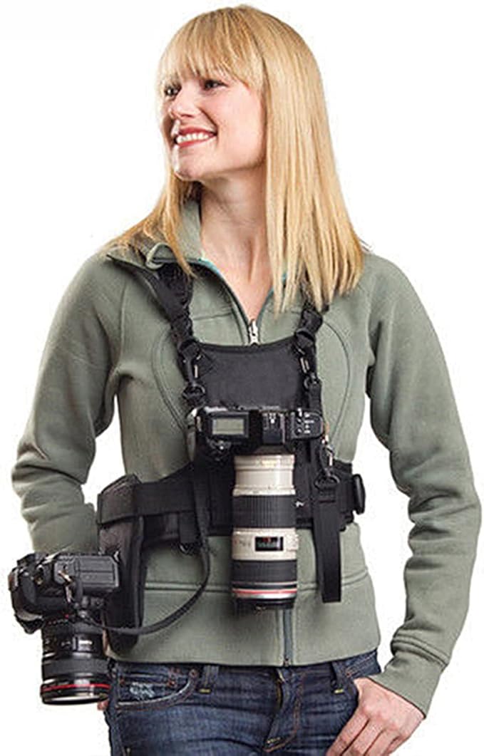 Nicama NC-Vest Dual Camera Carrier Chest Harness，Double Shoulder Camera Strap for Canon 6D 5D2 5D3 Nikon D800 D810 Sony A7S A7R A7S2 Sigma Olympus DSLR Hiking Climbing Wedding Travel