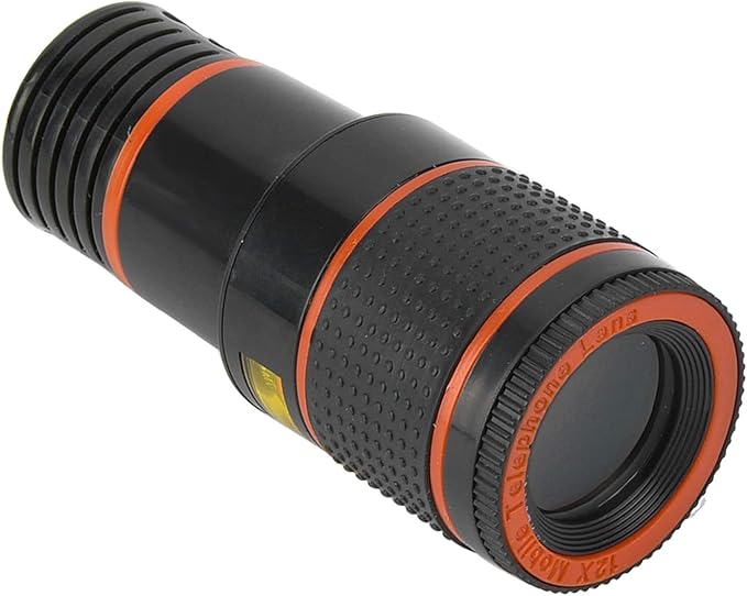 12X Universal Telephoto Lens for Smartphone, Macro Lens with Clip, Telescopic Focusing, Fixed Focus, 70 Real Angle of View