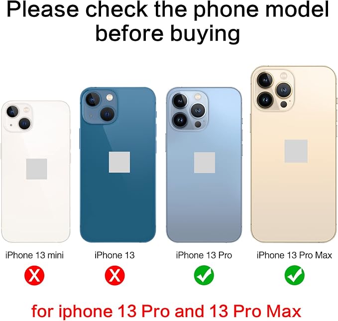 ASDAWN Back Camera Lens Glass Replacement for iPhone 13 Pro and 13 Pro Max, Rear Lens Glass Replacement kit with Pre-Installed Adhesive + Installation Manual + Repair Tool Kit