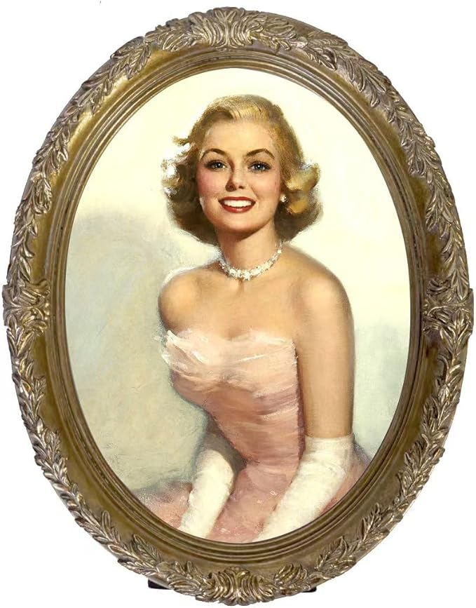 Vintage Oval Picture Frame,Classic Ornamental Photo Frame Antique Frame with Intricate Carvings,Tabletop Display and Wall Mount,Real Glass Front,Old-Fashion (Bronze Gold, 2.5x3.5)