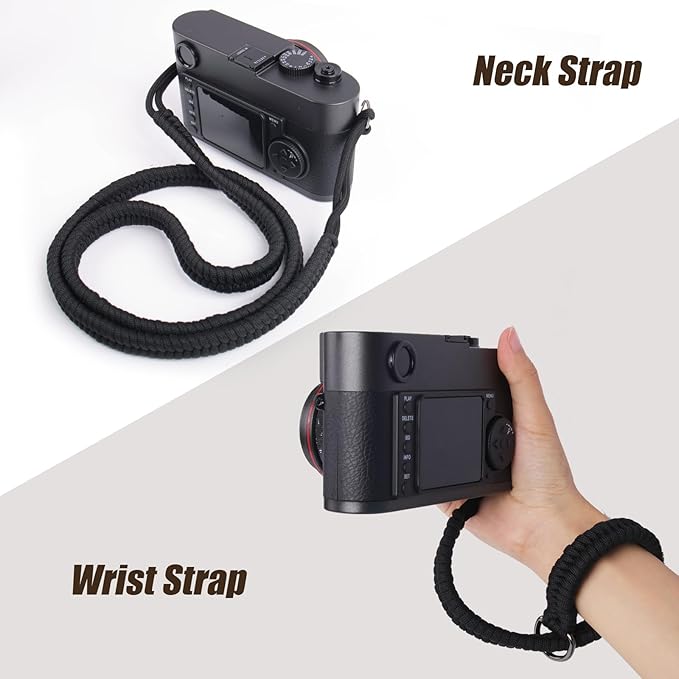 ARVOK 2 Pack Camera Strap with Camera Wrist Strap, 110cm Climbing Rope Camera Strap, Camera Neck Shoulder Strap for Nikon Canon Sony Fuji Micro Single and SLR DSLR Camera