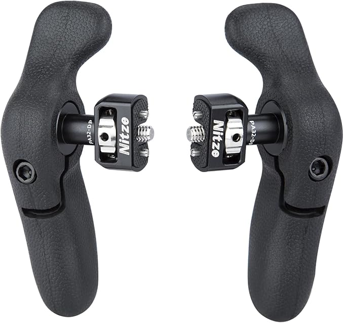 Nitze Side Handle Kit with 1/4" Screw and Retractable Locating Pins, 360° Adjustable Left and Right Side Handles for Smartphone/iPad/Monitor/Camera Cages - PA32D