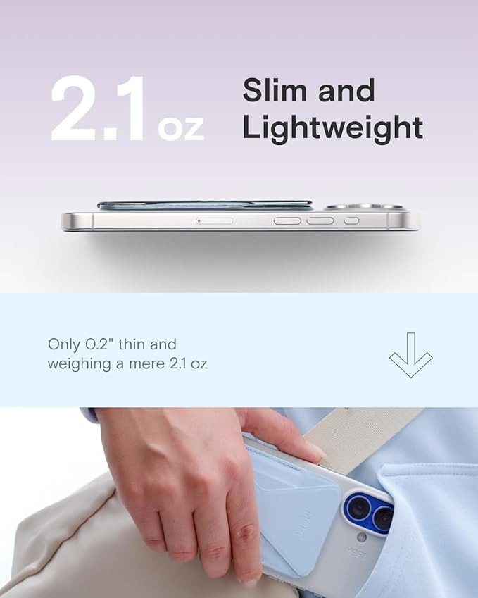 MOFT Magnetic Wallet Stand Compatible with iPhone 17/16/15/14/13/12 Series, Angle Adjustment & Magsafe Compatible MOVAS Phone Stand,Soothing Mist
