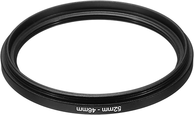 PATIKIL 52mm-46mm Metal Step Down Ring, Camera Lens Filter Adapter Ring Aluminum Filter Adapter Ring for Camera Lenses Hood, Black