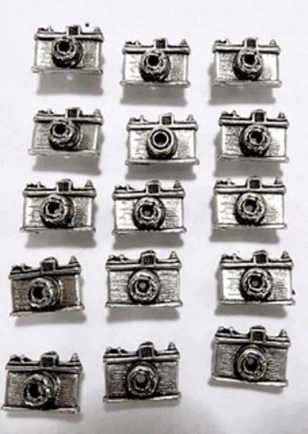"Smile for The Camera" Push Pins Set of 15 Pcs Antique Silver