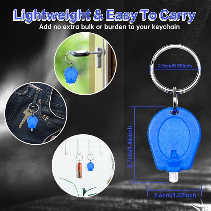 10 Pack Ultra Bright Mini LED Keychain Flashlight, Small Key Ring Flashlight, Portable LED Keychain Light for Outdoor Activities Emergency Light - Blue Shell