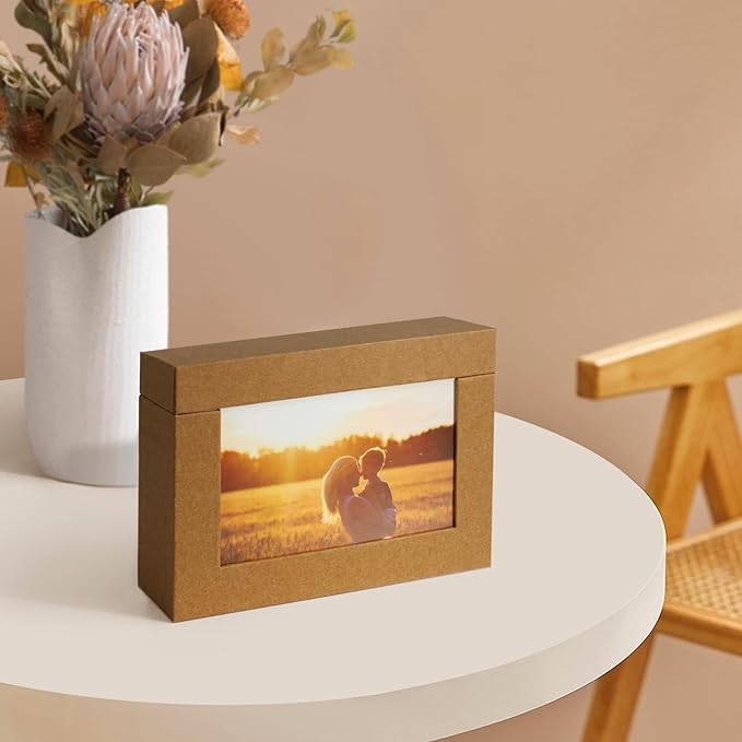 Aiuonenian Cardboard Photo Boxes 5x7 For Pictures, Family Photos Storage Box Set, Photo Album Box Archival For Couple Photos, Postcards Box (2 pack)