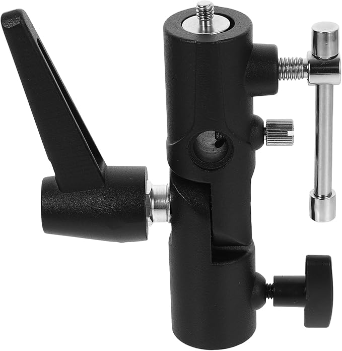 SEWACC H-Shaped Flash Bracket Stand Aluminum Alloy Photography Mount with Umbrella Swivel Holder for Off-Camera Tripod Compact Portable Design for Dual Flashlights and Studio Softbox Use