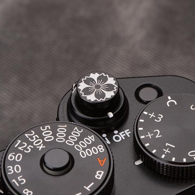 Camera Metal Hot Shoe Cover Shutter Buttons Protector for Fuji X100VI X100V X-T4 X-T3 XPRO3 XPRO2 for Nikon ZF Z5 Z6 Z6II (Black-Shutter Decorative Button)
