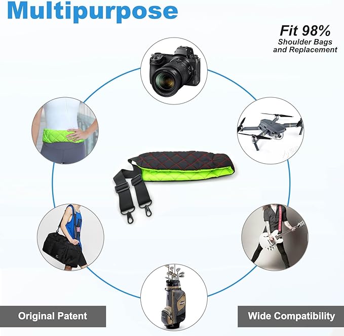 LONPAI Ultra Comfortable Camera Strap with Pockets and Thick Padded for Photographers, Adjustable Universal Cam Neck Belt