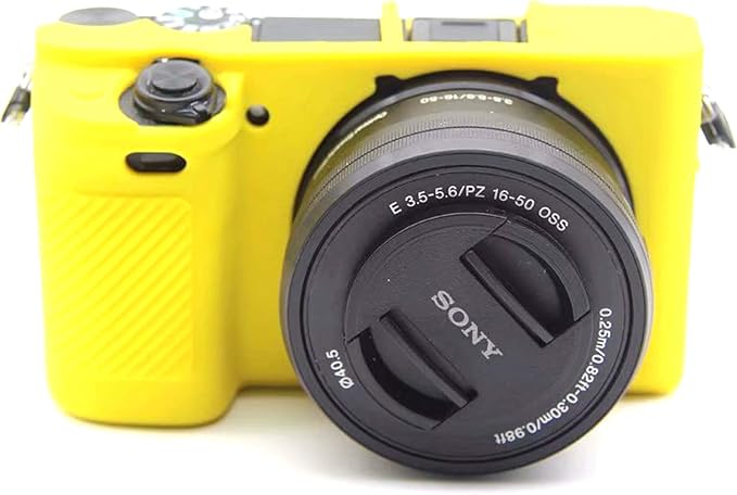 Professional Secure Silicone Camera Cases Bag Housing Rubber Body Skin for Sony Alpha a6400 Mirrorless Camera (Yellow)