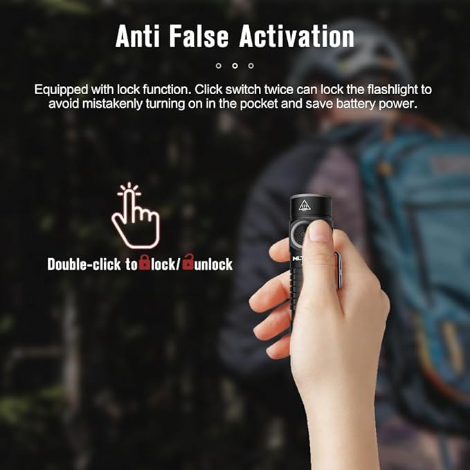 Mini EDC Flashlight with Magnet, Compact Rechargeable Pocket Light 1100 High Lumens Travel Flashlight Rechargeable, E4 Small Flashlight with Clip for Outdoor, Hiking, Walking