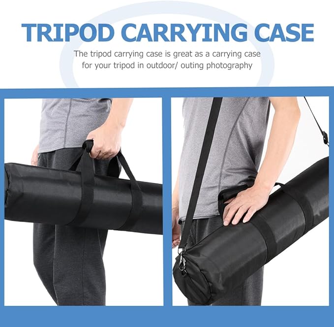 Alipis Thickened 65cm Tripod Carrying Case with Shoulder Strap, Padded Portable Photography Accessory Bag for Outdoor Travel and Light Stand Storage
