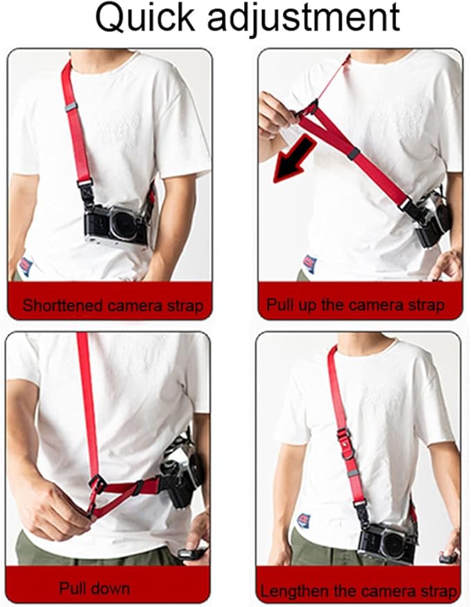 AOLLCCAE Camera Strap, Quick Adjustable Shoulder Sling Camera Neck Shoulder Strap for Leica Fuji Pentax Canon Micro Single and DSLR Camera Dark Grey