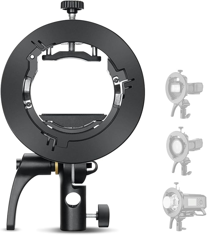 Godox S2 Speedlite Bracket: Bowen Mount Flash Holder Bracket for Godox V350/V850/V860, TT360/TT600/TT685, V1/V1 Pro Flash and AD200pro/AD300pro/AD400pro Outdoor Strobe Flash