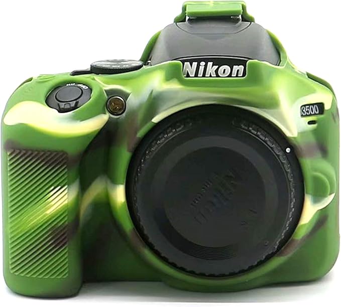 Professional Secure Silicone Camera Cases Bag Housing Rubber Body Skin for Nikon D3500 Digital SLR Camera (Green)