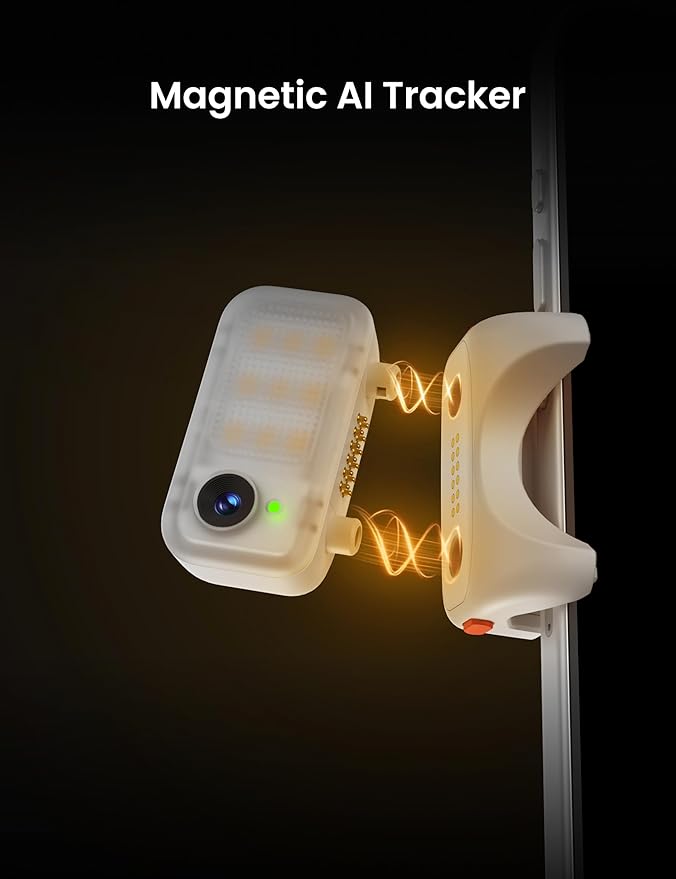 Hohem AI Tracking Sensor with 3-Color Magnetic Fill Light, AI Tracker Compatible with iSteady V3, Cool/Warm/Neutral Light Mode, Smartphone Gimbal Stabilizer Accessories, MTK-L03, White